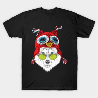 Christmas white husky T-Shirt